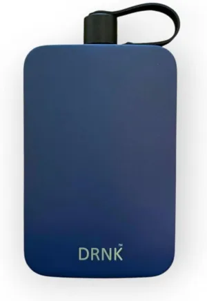 DRNK Stainless Steel Flat Reusable Slim Water Bottle Leak Proof| Non Toxic | BPA Free | Powder Coated | 500ml (Navy)