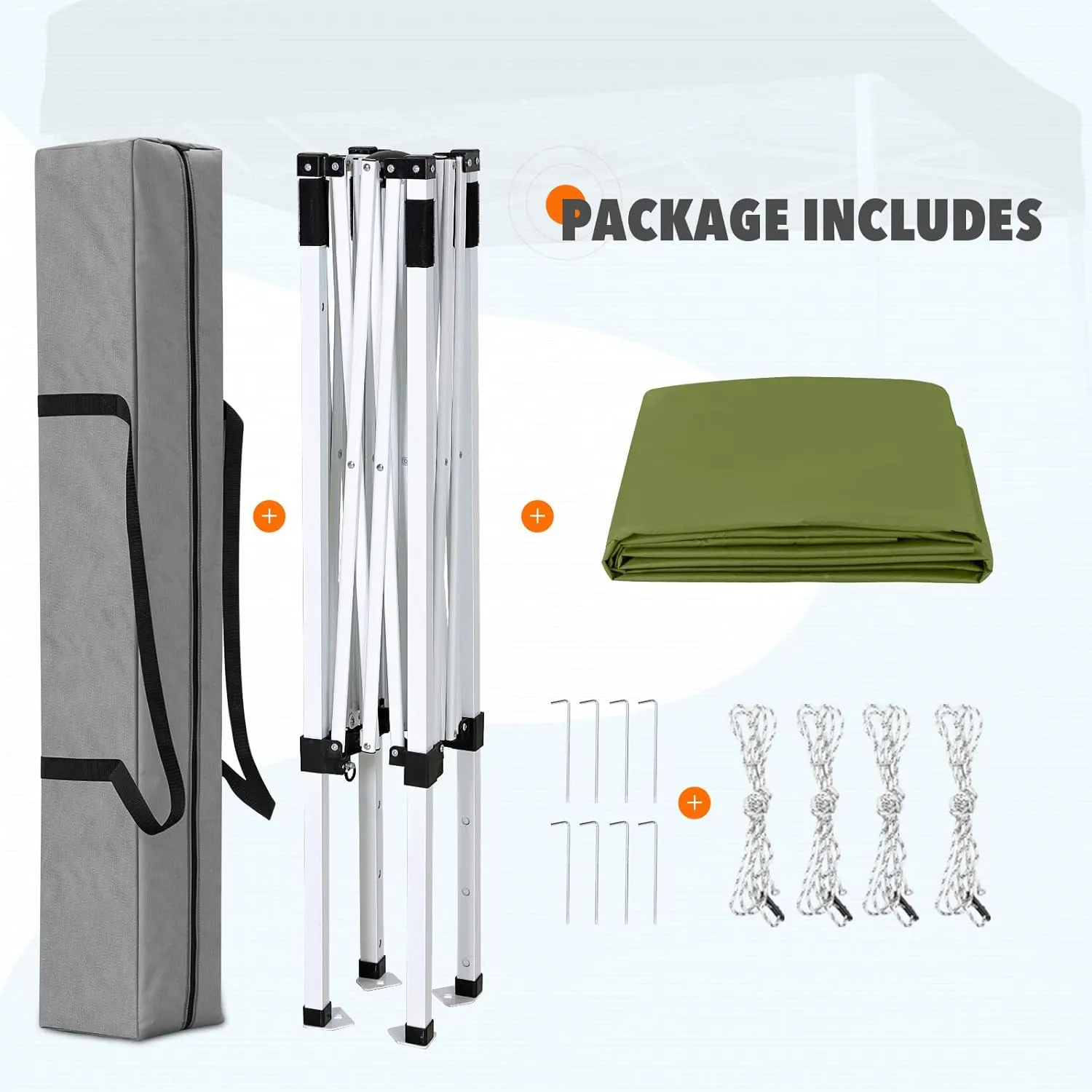 EAGLE PEAK 5x5 Pop Up Canopy Tent Instant Outdoor Canopy Easy Set-up Straight Leg Folding Shelter, Grass Green