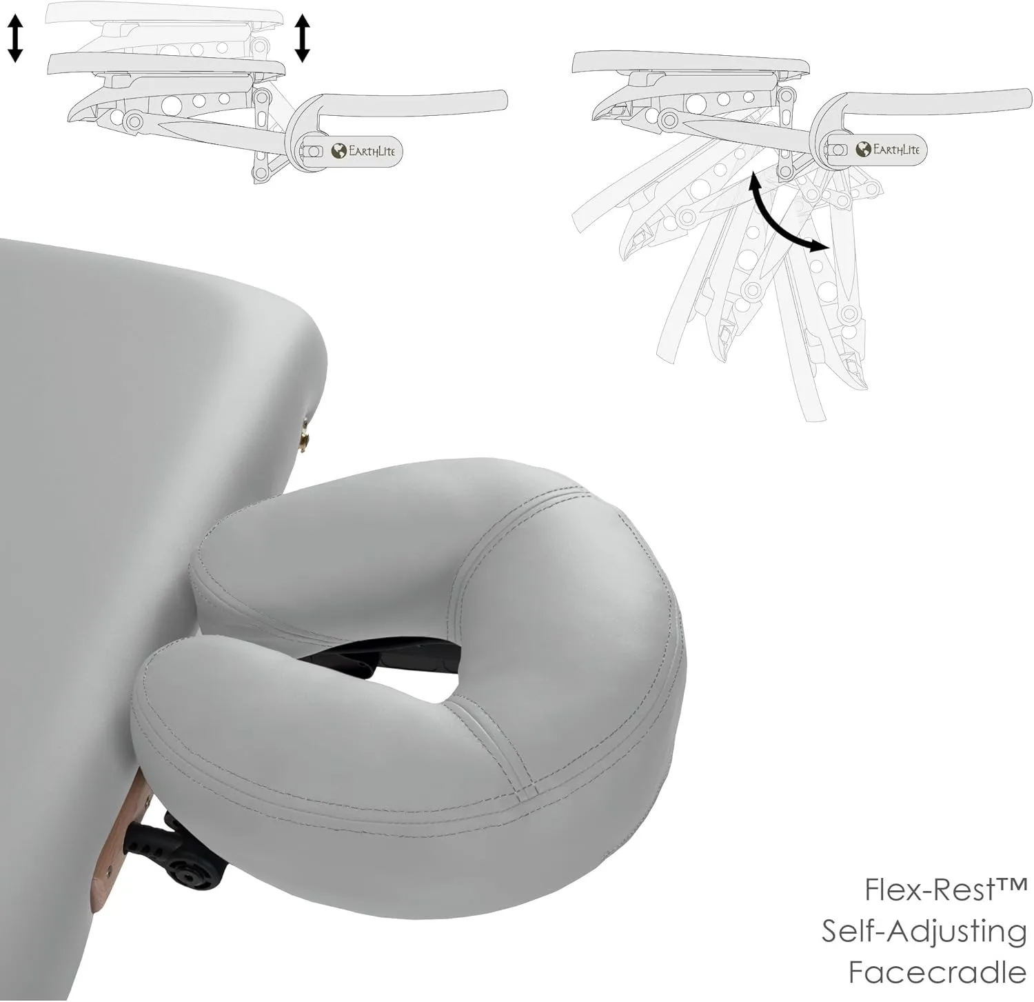 EARTHLITE Portable Massage Table Package AVALON – Reiki Endplate, Premium Flex-Rest Face Cradle & Strata Cushion, Carry Case (30”x73”)