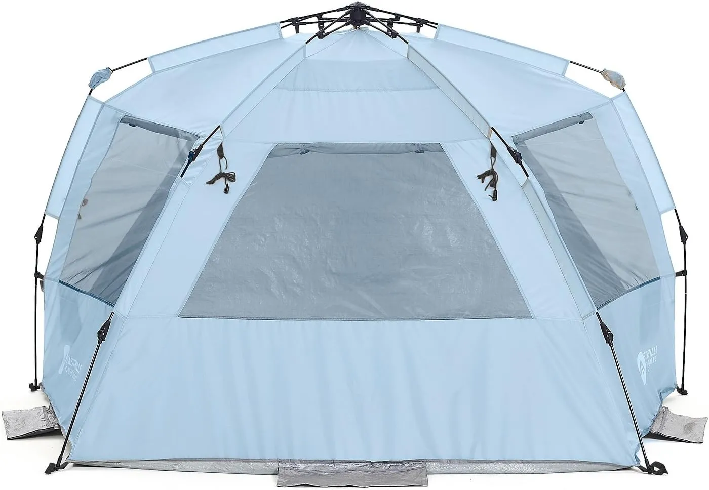 Easthills Outdoors Instant Shader Deluxe XL Beach Tent Easy Up 99" Wide for 4-6 Person Sun Shelter - Extended Zippered Porch Included Blue
