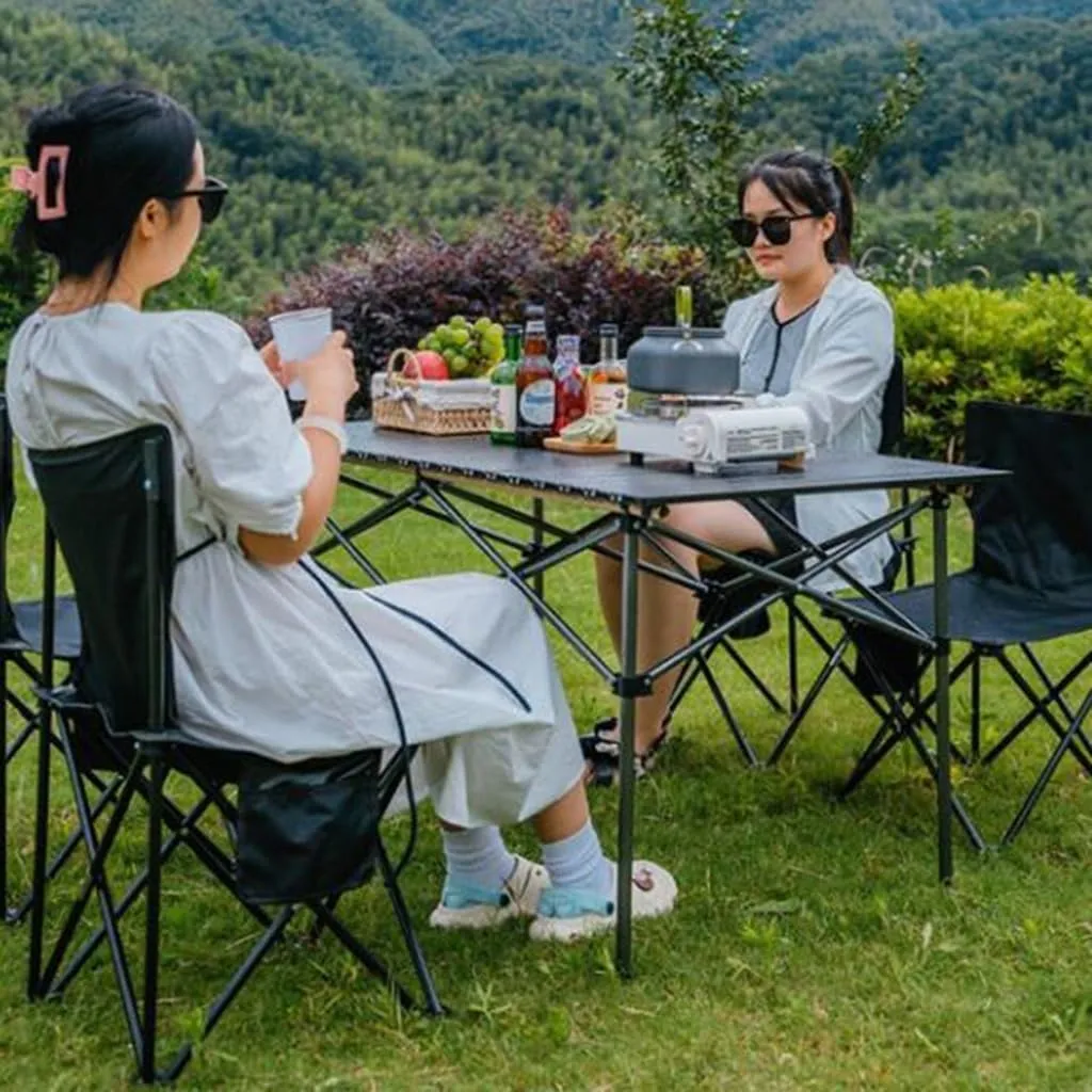 Easy Carry Extra Large Camping Table Folding Roll-up Table with Storage Bag Indoor Outdoor All-Purpose Portable Table, 95*57cm