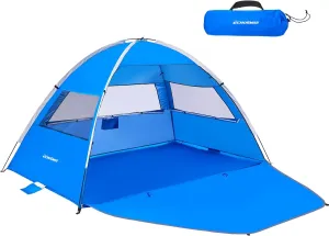EchoSmile UPF 50  Beach Tent Sun Shelter for 3/4 Person, Portable Beach Cabana Tent