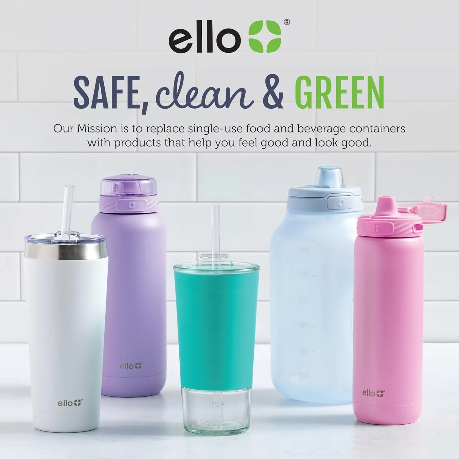Ello Cooper 32oz Stainless Steel Water Bottle with Straw and Carry Handle, Double Walled and Vacuum Insulated Metal, Leak Proof Locking Lid with Soft Silicone Spout, Reusable, BPA Free, Bubblegum