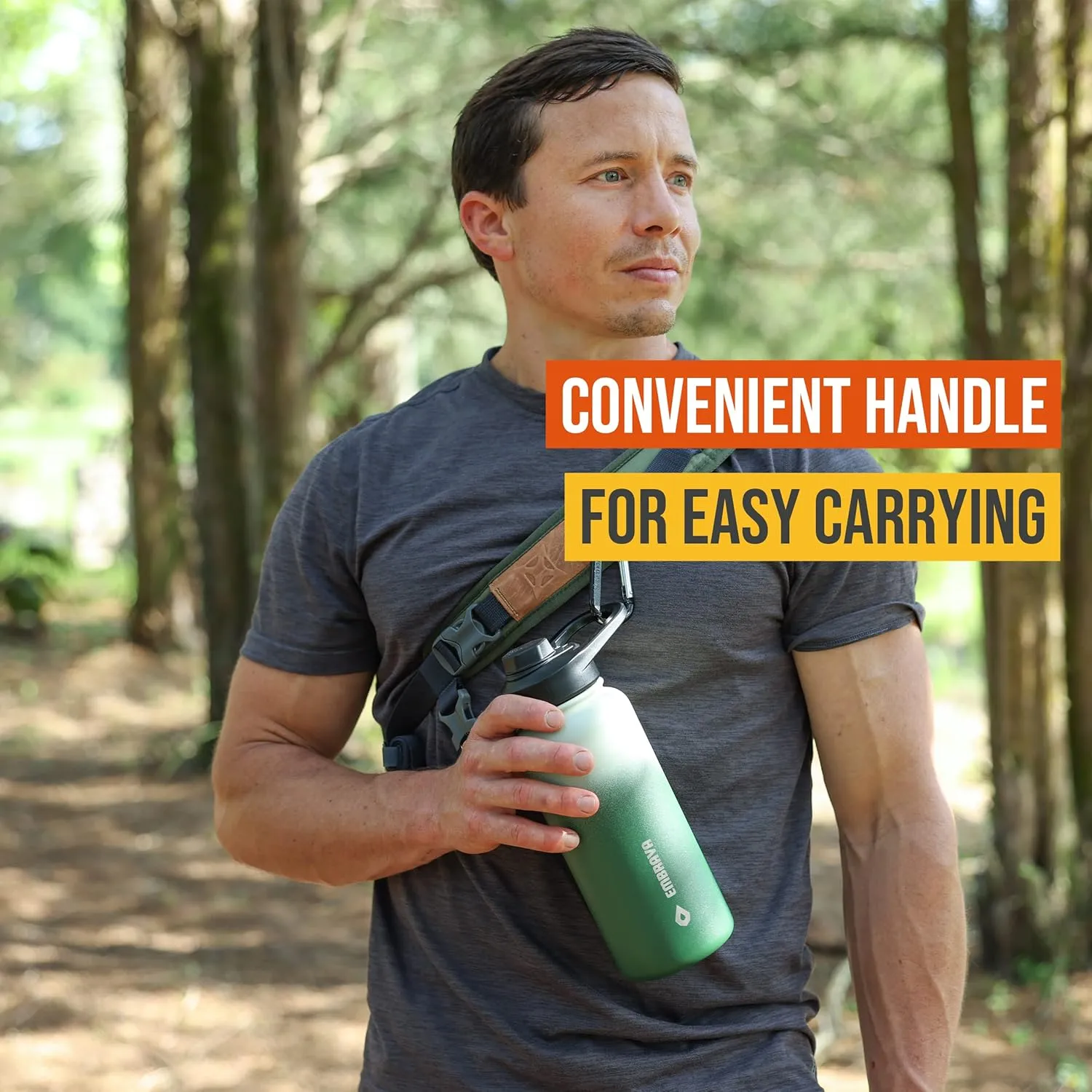 Embrava Insulated Sports Water Bottle - 32oz - Quick Open Lid for Gym, Workouts and Outdoors - Leak Proof - BPA & BPS Free - Double Walled & Stainless Steel
