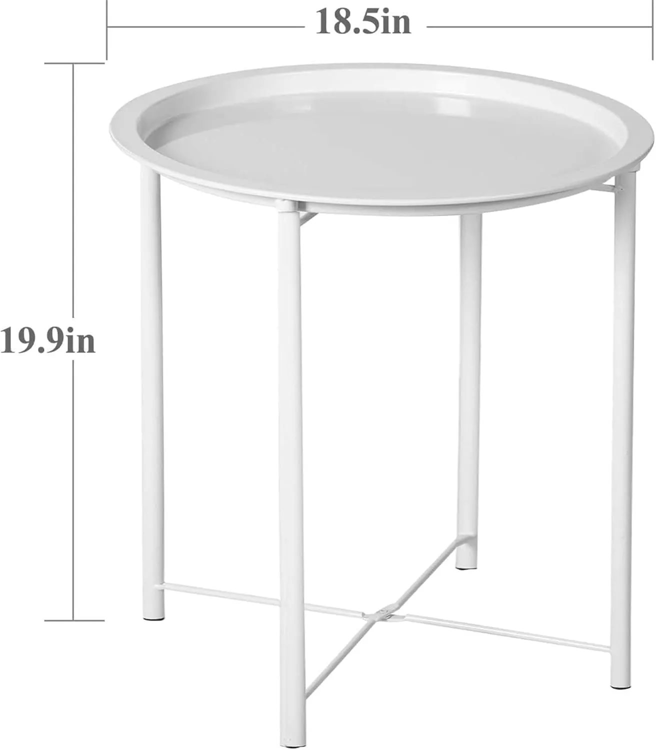 End Table Set of 2, Outdoor Side Table, Small Patio Round Folding Metal Side Tables for Outdoor,Living Room,Bedroom Balcony and Office, 2 PCS