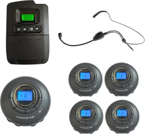 Enersound 5-Person Portable Interpretation Tour Guide System - US-Based 3-Year Warranty and Free Phone Support - Ideal for Church Schools Theaters Venues