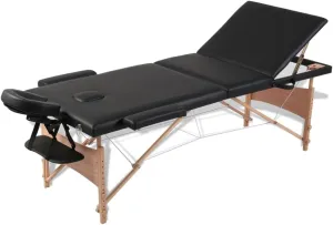 Enhance Comfort with Foldable Massage Table, Durable Foam Cushion, Adjustable Height, Portable Design, Black