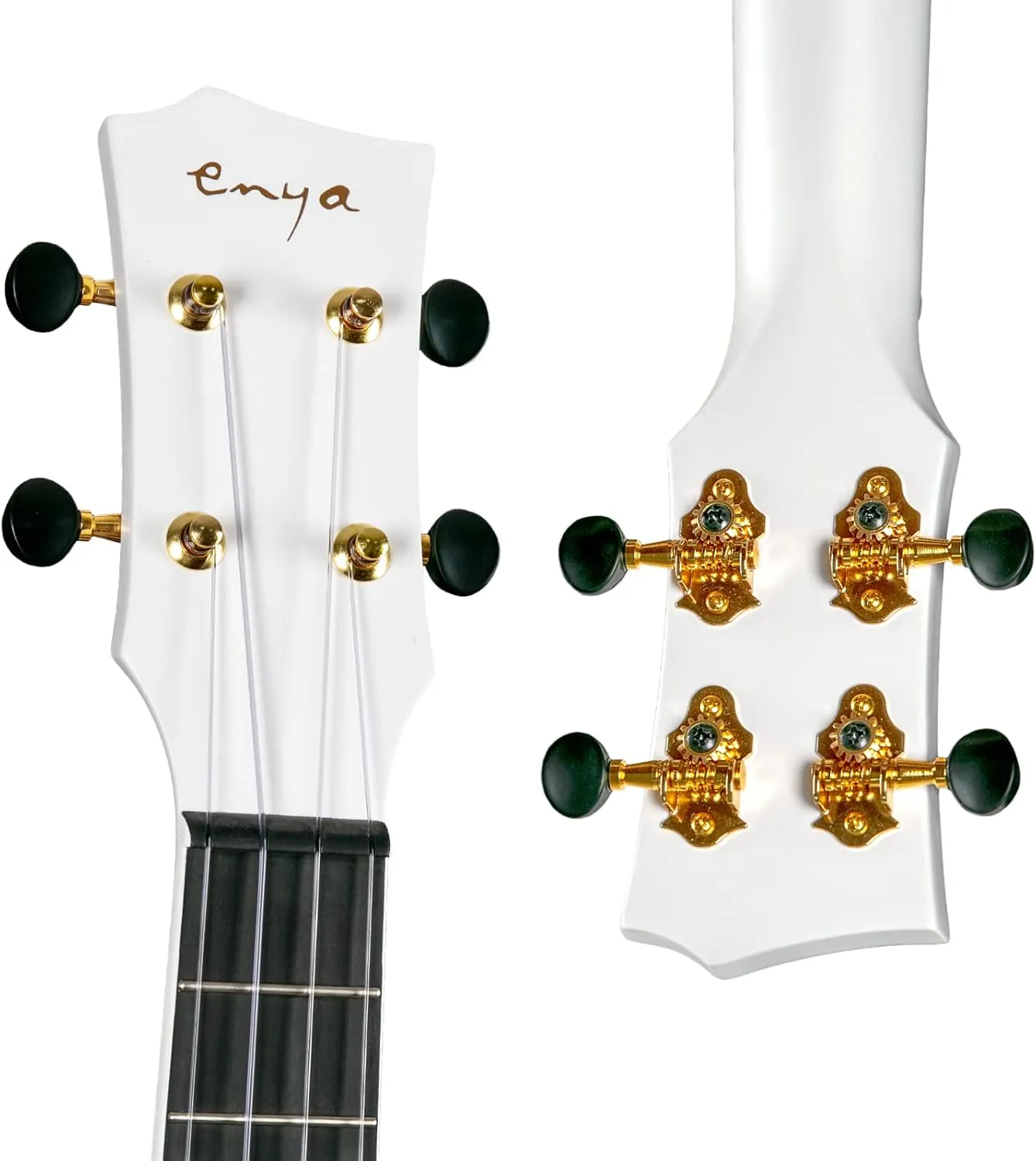 Enya Tenor Ukulele 26 Inch Carbon Fiber Cutaway Travel Ukelele for Adult with Beginner Bundle Kit Including Case, Strap, Capo and Strings（Nova U Pro White）