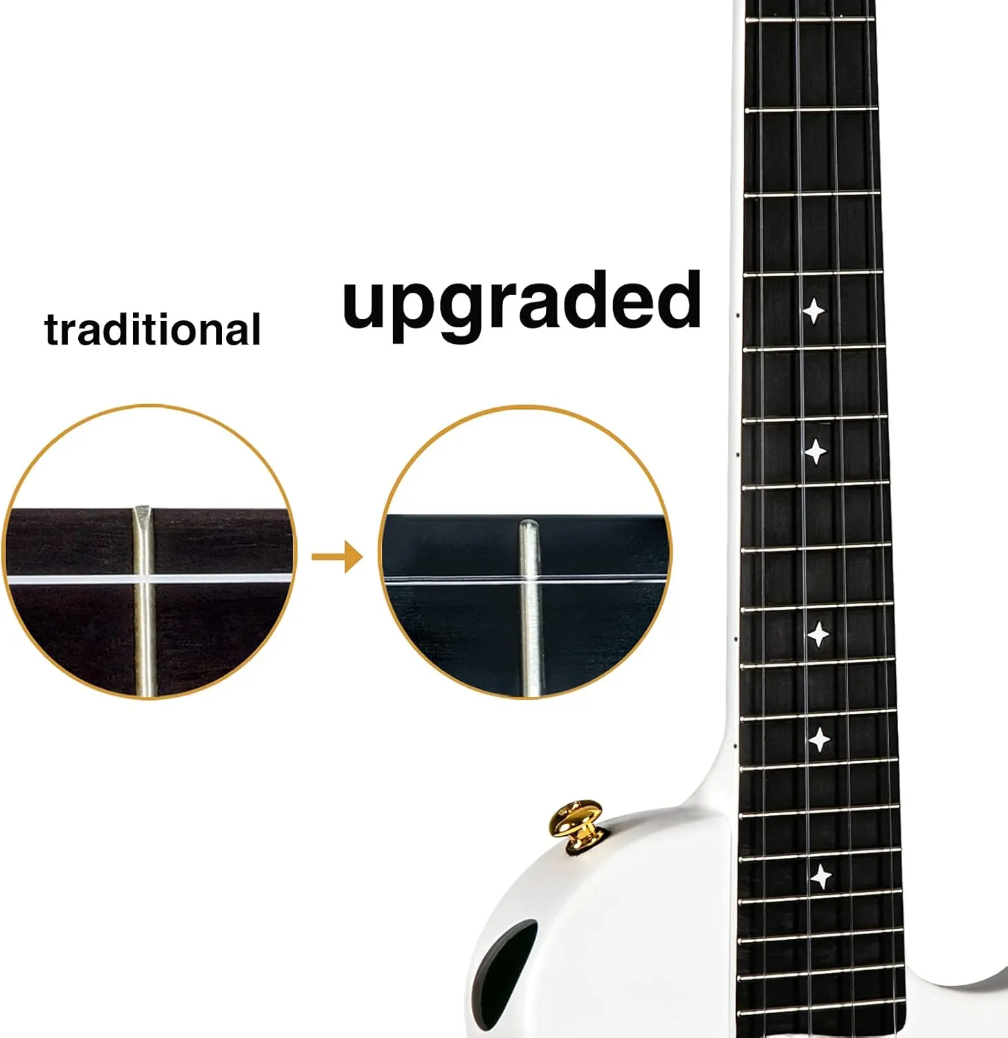 Enya Tenor Ukulele 26 Inch Carbon Fiber Cutaway Travel Ukelele for Adult with Beginner Bundle Kit Including Case, Strap, Capo and Strings（Nova U Pro White）
