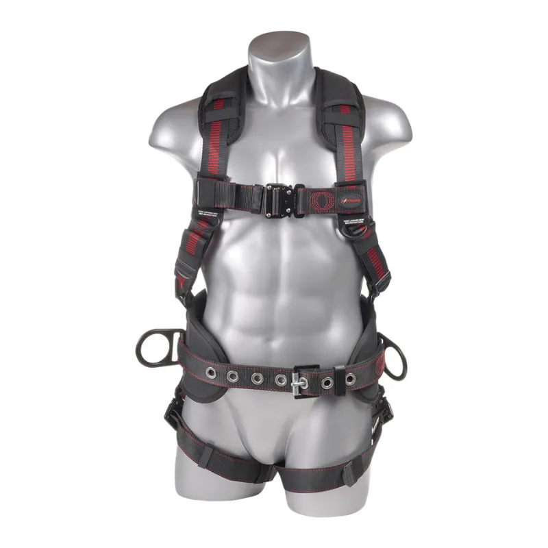 Epic  5-Point Full Body Harness, Waist Pad w/ Removable Tool Belt, Back/Shoulder Pad, Enhanced Dorsal D-ring, 2 Side D-rings, QC Chest and Legs – (ANSI)