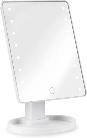 EQUALIZE Cosmetic Mirror LED Simple Desktop Makeup Mirror Rotatable Square Portable Makeup Mirror Girls Beauty Portable Light Mirror Personal Beauty Mirror (Color : A)