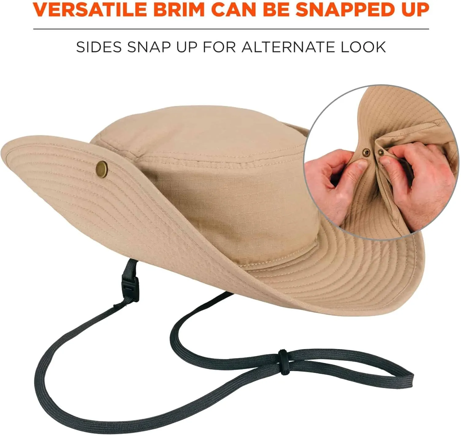 Ergodyne unisex adult Lightweight Ranger - Mesh Paneling Sun Hat, Khaki, Large-X-Large