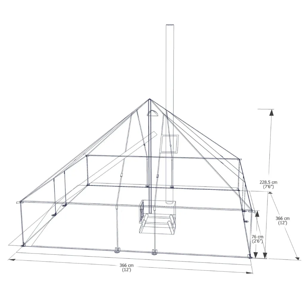 Esker Classic Winter Hot Tent- 12'x12'