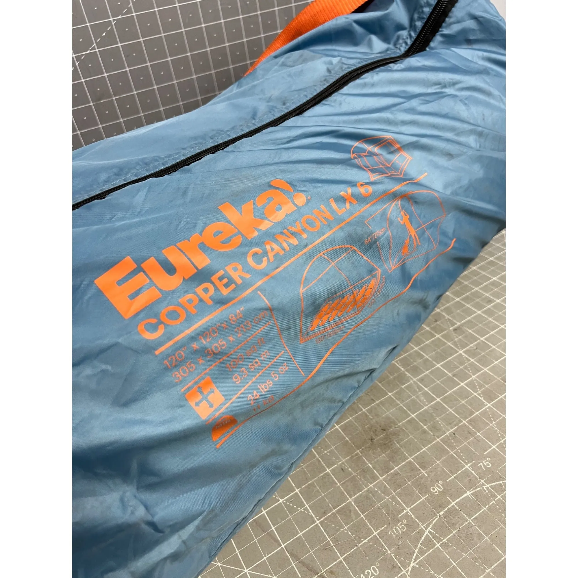 Eureka! Copper Canyon LX 6-Person Camping Tent With Steel/Fiberglass Frame 10x10 Ft Water-Resistant Orange/Blue Trim