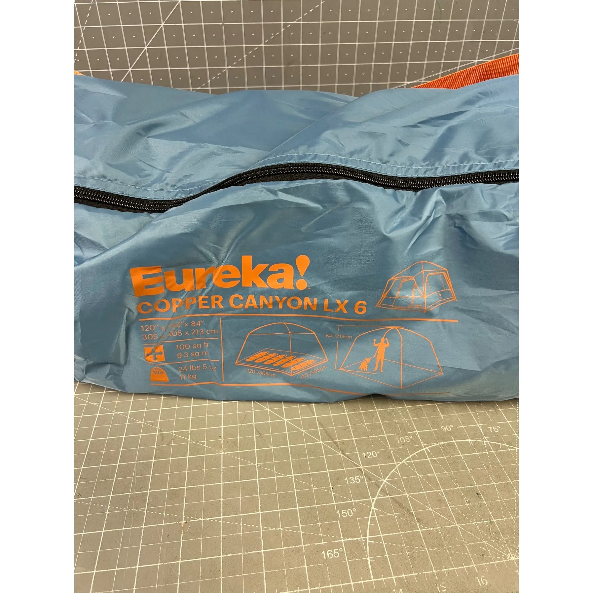 Eureka! Copper Canyon LX 6-Person Camping Tent With Steel/Fiberglass Frame 10x10 Ft Water-Resistant Orange/Blue Trim