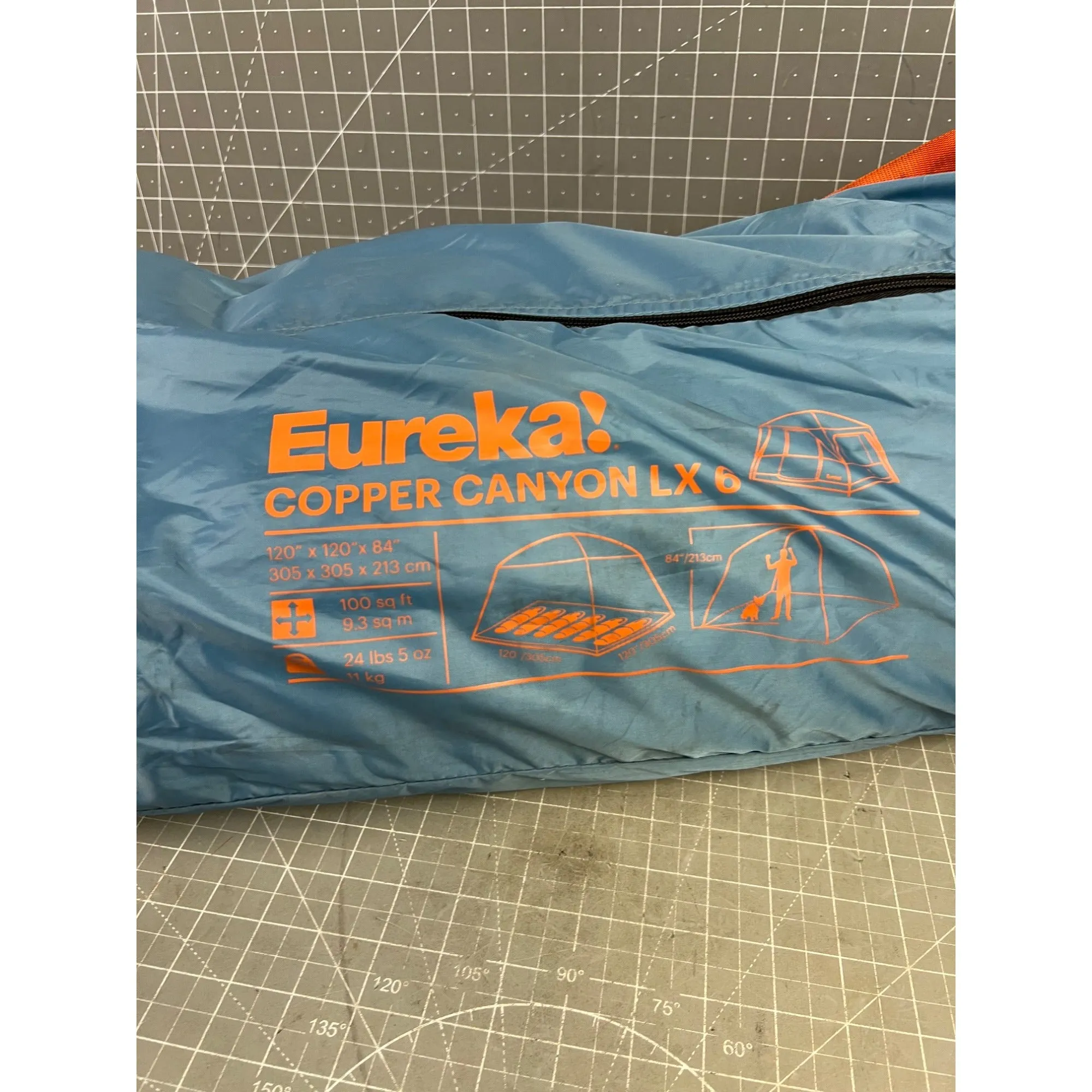 Eureka! Copper Canyon LX 6-Person Camping Tent With Steel/Fiberglass Frame 10x10 Ft Water-Resistant Orange/Blue Trim