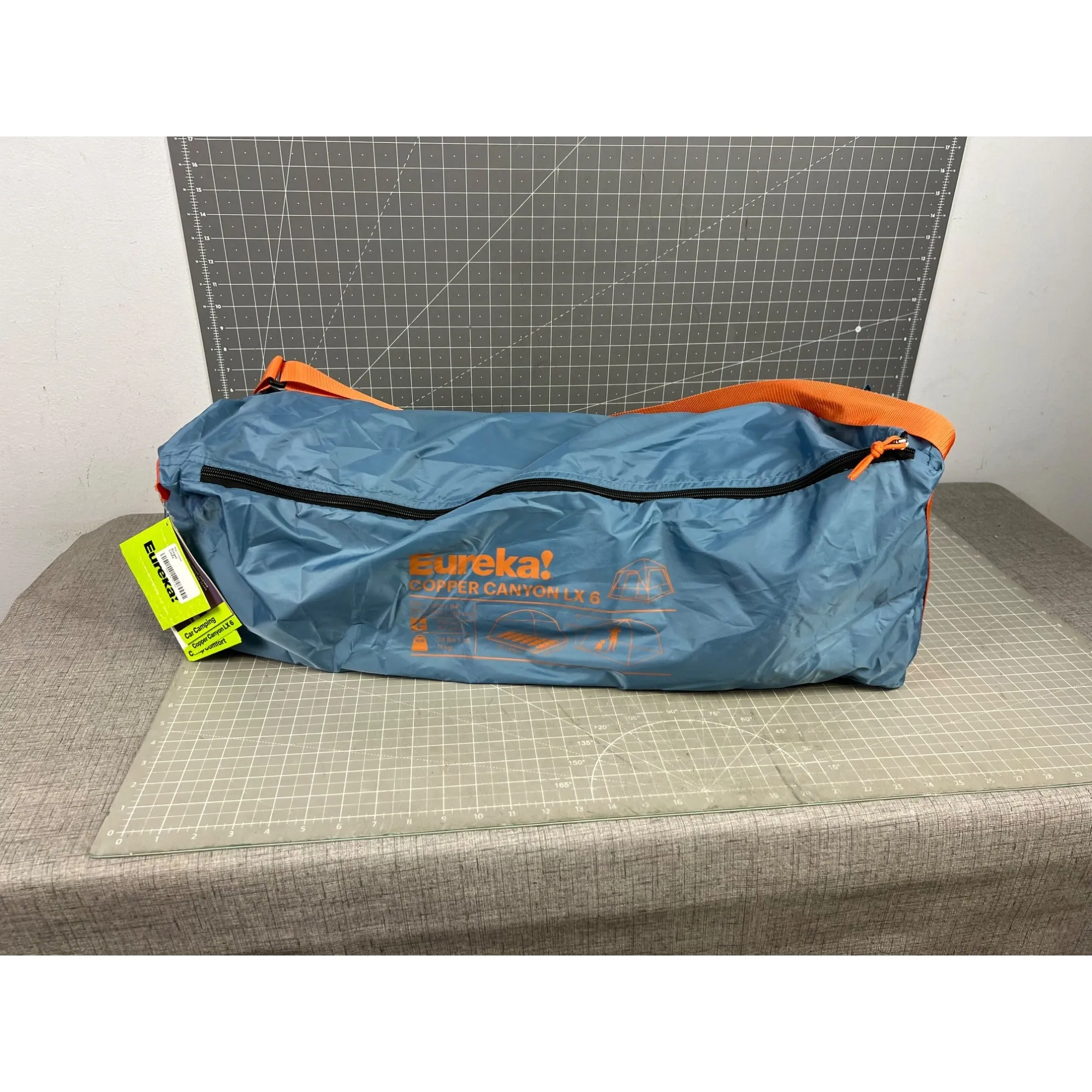 Eureka! Copper Canyon LX 6-Person Camping Tent With Steel/Fiberglass Frame 10x10 Ft Water-Resistant Orange/Blue Trim