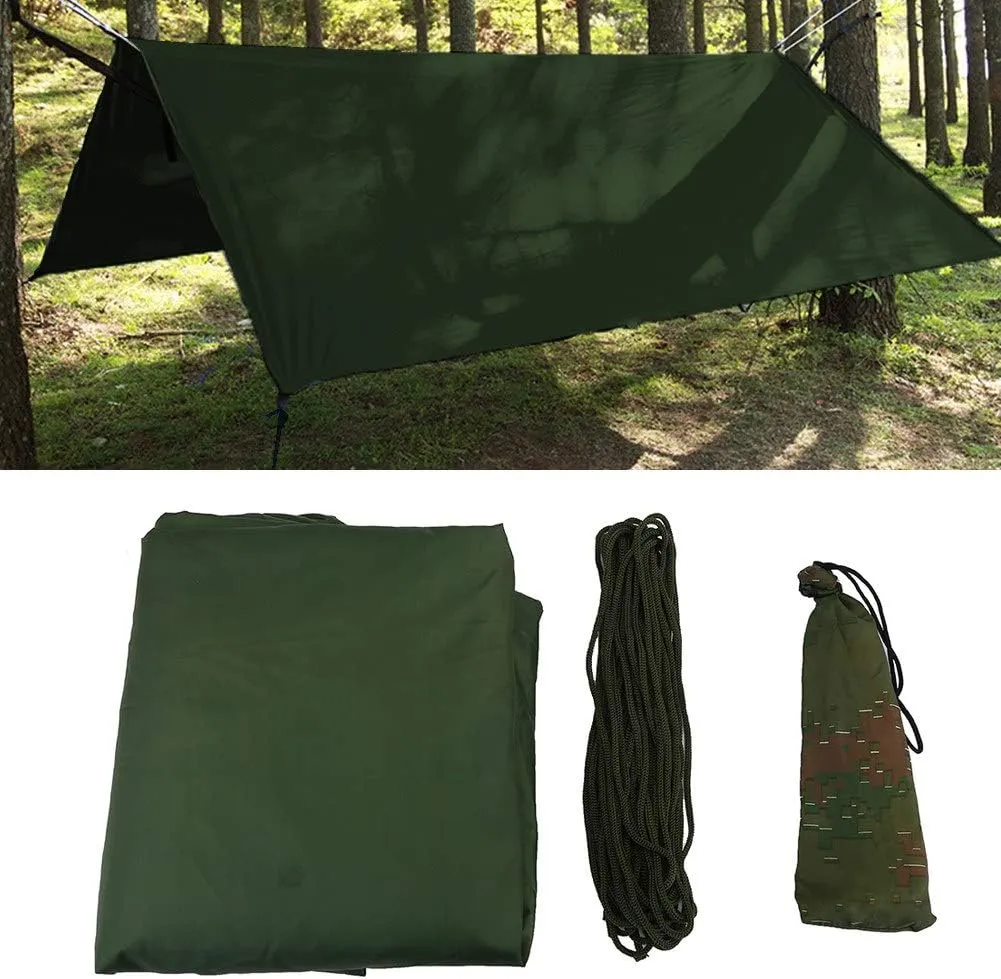 EVTSCAN Waterproof Portable Tent Tarp Outdoor Portable Lightweight Waterproof Rain Tarp Fly Tent Tarp Shelter