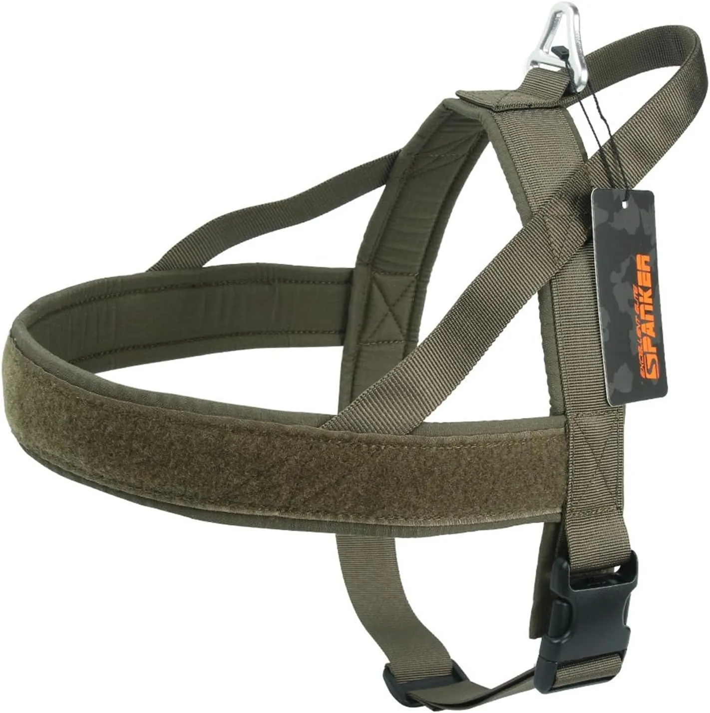 EXCELLENT ELITE SPANKER No Pull Dog Harness Padded Military Patrol K9 Vest Adjustable Nylon Small Service Walking Dog Harness with Handle for Training Running(RGN-L)