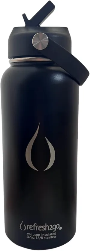 Excursion Insulated Stainless Steel Filtered Water Bottle, Black