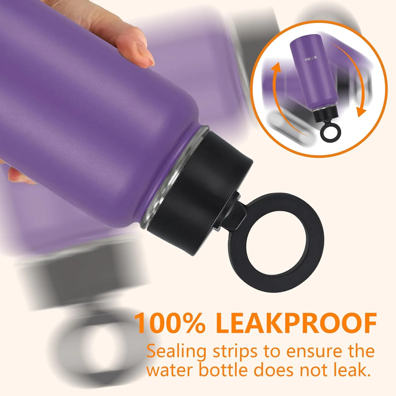 Explore The Ultimate in Hydration:Magnetic lid/Water Bottle with 2Lids Pack/Leak Proof/Double Wall Stainless Steel Insulation withTripod,Phone Holder Sport,Gym and Travel