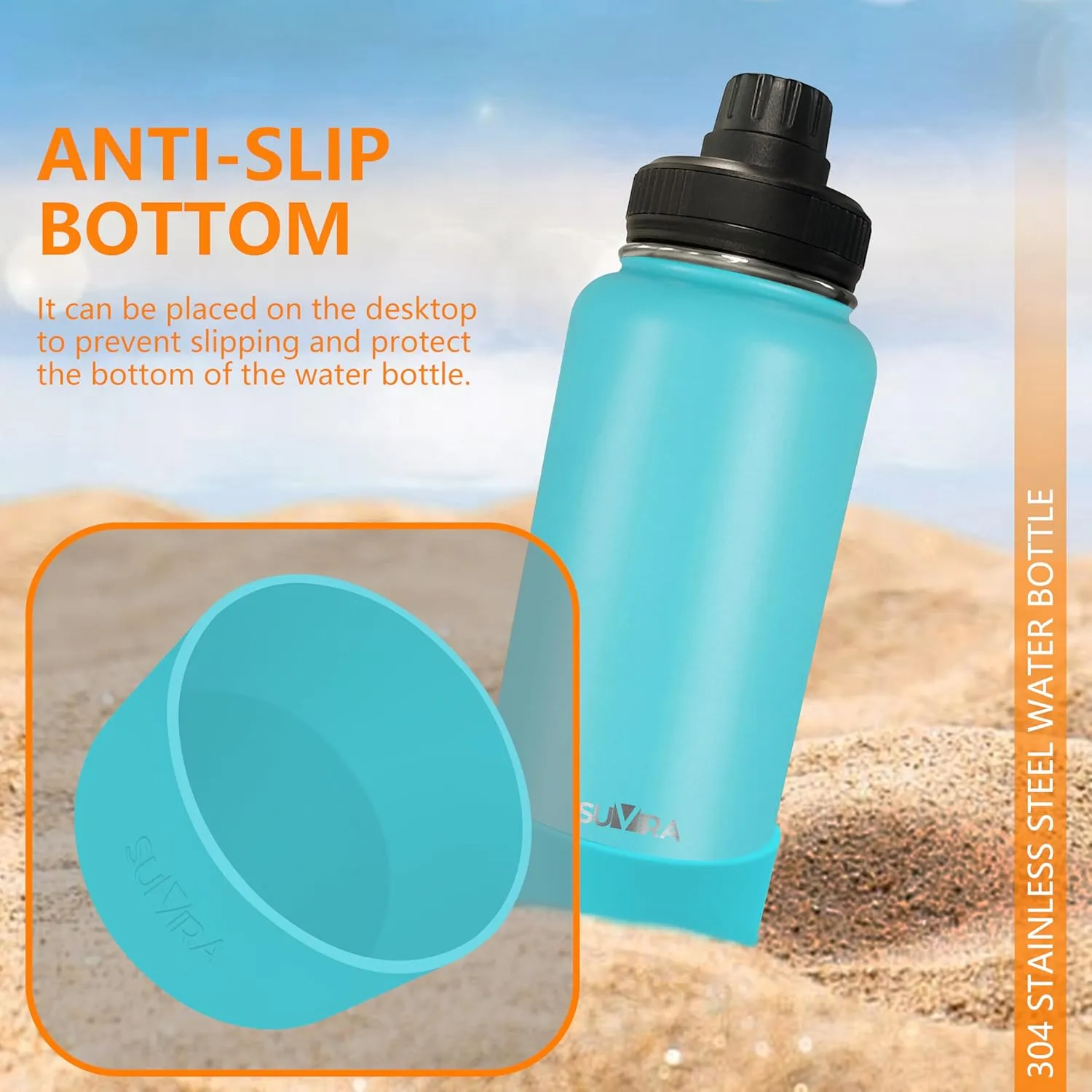 Explore The Ultimate in Hydration:Magnetic lid/Water Bottle with 2Lids Pack/Leak Proof/Double Wall Stainless Steel Insulation withTripod,Phone Holder Sport,Gym and Travel