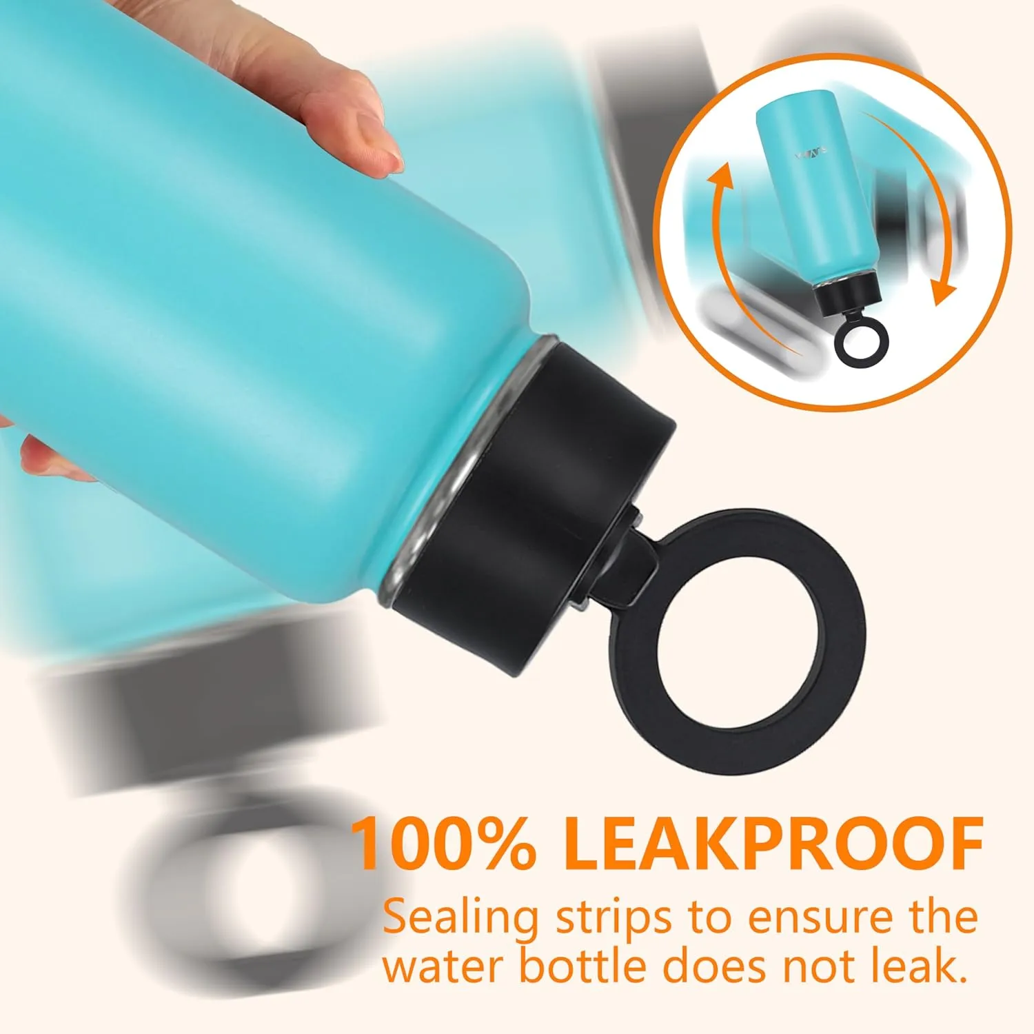 Explore The Ultimate in Hydration:Magnetic lid/Water Bottle with 2Lids Pack/Leak Proof/Double Wall Stainless Steel Insulation withTripod,Phone Holder Sport,Gym and Travel