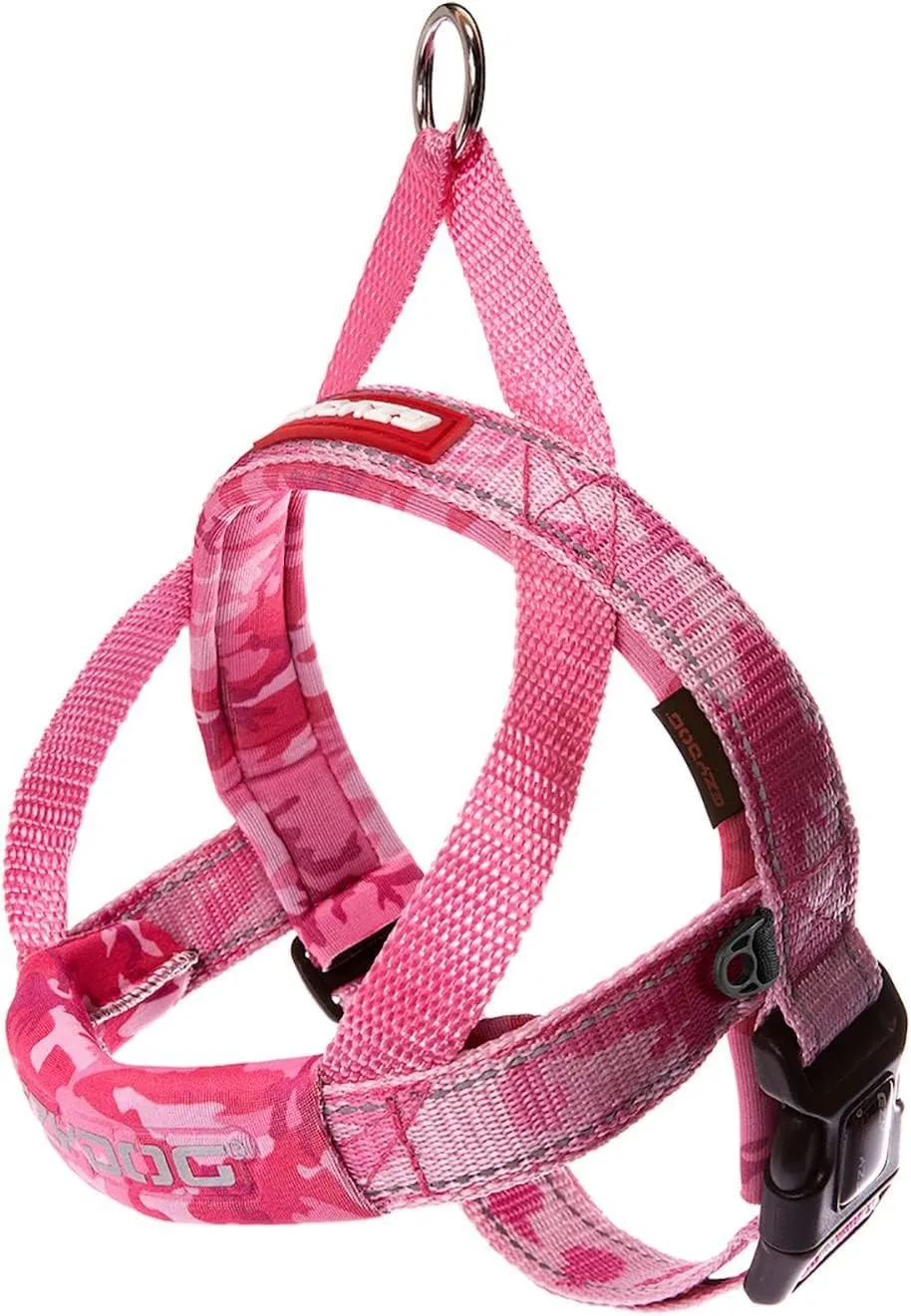 EzyDog Quick Fit Dog Harness – No Pull Harness for Training, Everyday Walking, and Easy Control - Adjustable Fit, Reflective, and Padded (Large, Pink Camo)