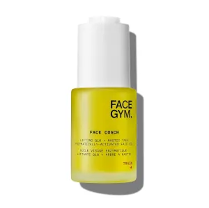 FACEGYM Face Coach Enzymatically-Activated Face Oil with Lifting Q10 & Mastic Tree, FACE GYM Rejuvenating & Hydrating lightweight Face Serum Moisturizer Oil, Reduces Wrinkles & Boost Skin, 1.01 Fl Oz
