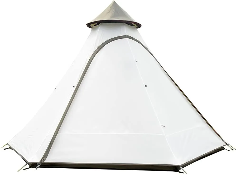 Family Camping Tent Large Waterproof Tipi Tents 4 Person Room Teepee Tent Instant Setup Double Layer for Outdoor Trip Yurt Truck Tent