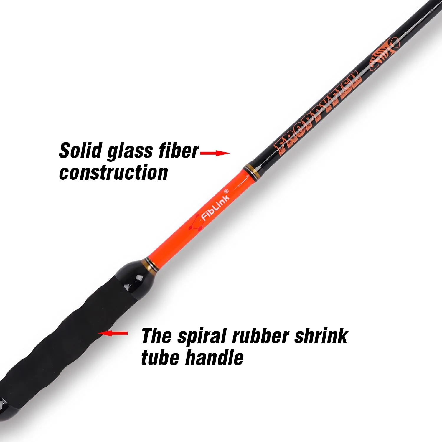 Fiblink Fishing Gaff with Stainless Steel Hook Fiberglass Pole Non-Slip Grip Handle Hook Gaff (3’& 5’& 6’& 7', 66 lb Test)