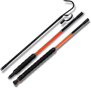 Fiblink Fishing Gaff with Stainless Steel Hook Fiberglass Pole Non-Slip Grip Handle Hook Gaff (3’& 5’& 6’& 7', 66 lb Test)