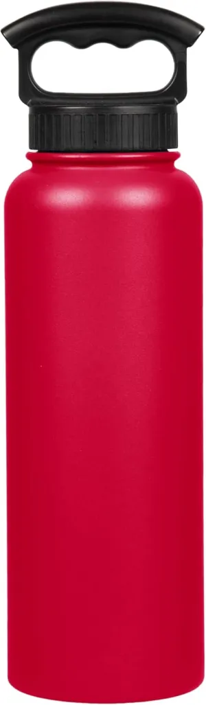 FIFTY/FIFTY Double Wall Vacuum Insulated Water Bottle, Stainless Steel, Wide Mouth with Three Finger Cap
