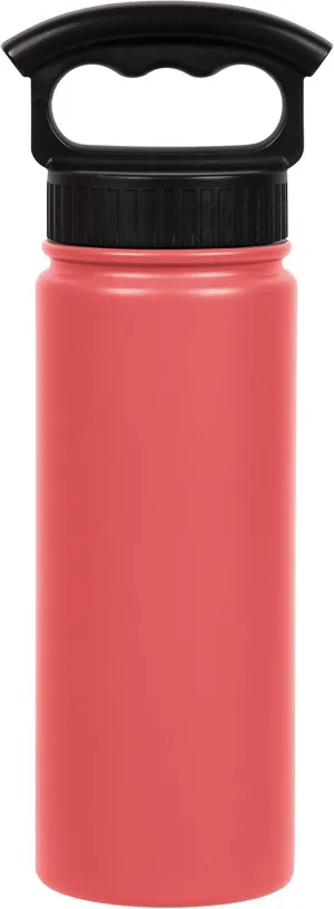 FIFTY/FIFTY Sport Water Bottle, 3 Finger Wide Mouth Cap, 18 oz/530ml, Coral