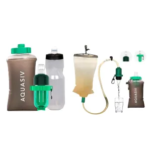 Filters with HFM Carbon & Pre Filter, Gravity Bag & Squeeze Pouch - Lightweight Personal Survival Water Filter - Reliable Camping & Hiking Water Filter - Emergency preparedness, Reusable