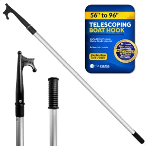 Five Oceans Boat Hook - Boat Hooks for Docking, Boat Hook Pole - Telescoping Boat Hook - Extends from 4.6 ft. (56-Inch) to 8 ft. (96-Inch) - FO4724