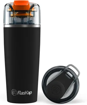 Flaskap Game Day Madic System: 6oz/9oz Tumbler Attachment and 22oz/30oz Insulated Water Bottle, Removable Dispenser Drink Tumbler, Leak Proof Lid