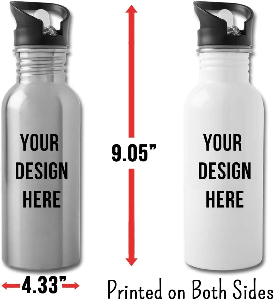 Flight Instructor Water Bottle Gifts Funny Appreciation Thank You For Men Women 20 fl oz Bottle White