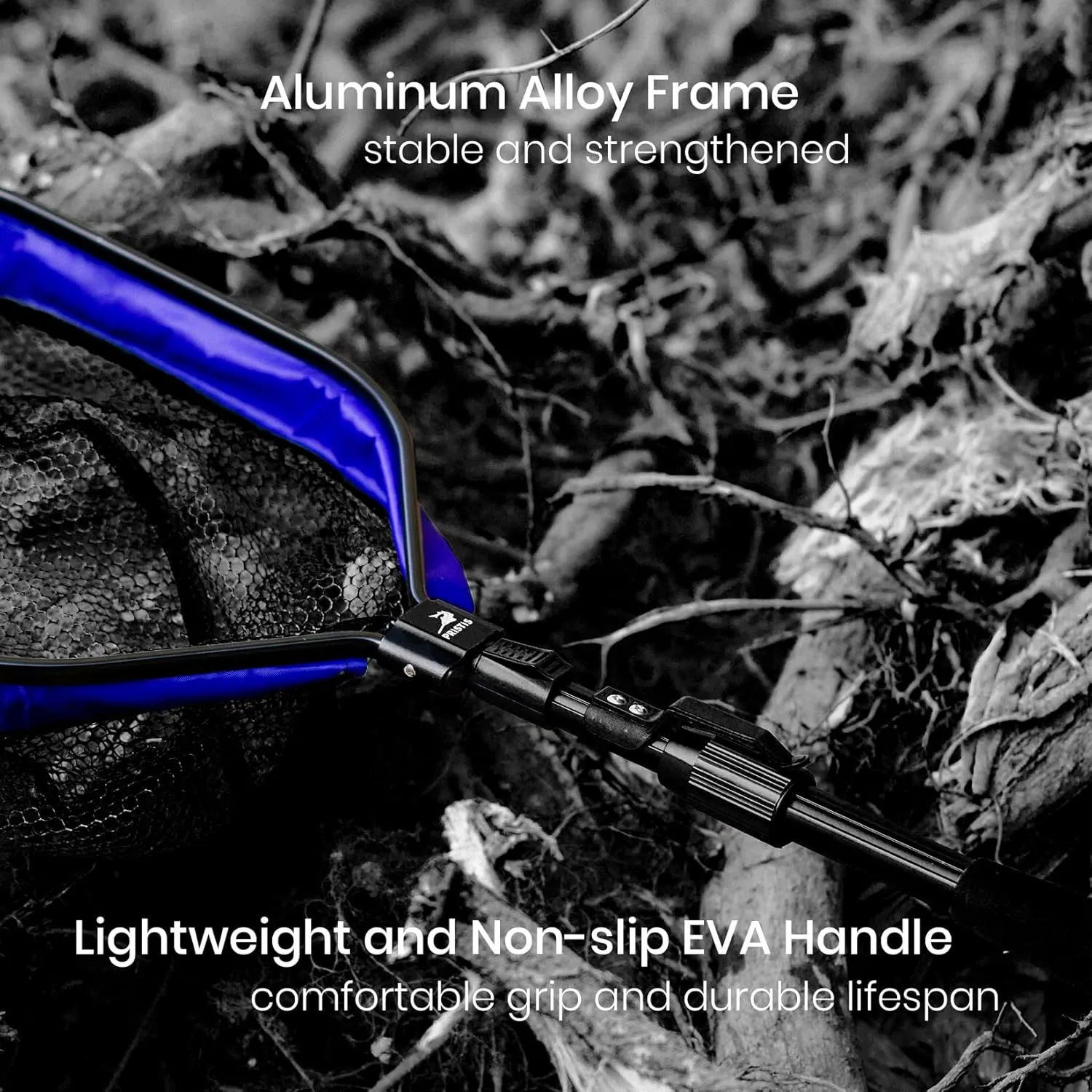 Floating Lightweight Fishing Net With Telescopic Pole Handle, Rubber Coat Landing for Freshwater Saltwater, 39'' Foldable Extendable Dip, Boat/Kayak Fish for Catch Release