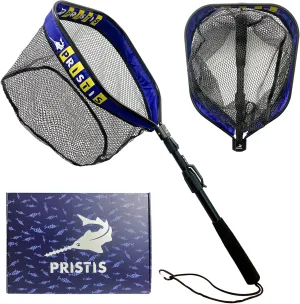 Floating Lightweight Fishing Net With Telescopic Pole Handle, Rubber Coat Landing for Freshwater Saltwater, 39'' Foldable Extendable Dip, Boat/Kayak Fish for Catch Release