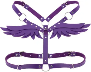 FM FM42 O Ring Waist Belt Body Caged Harness with Back Angel Wings (16 Colors)