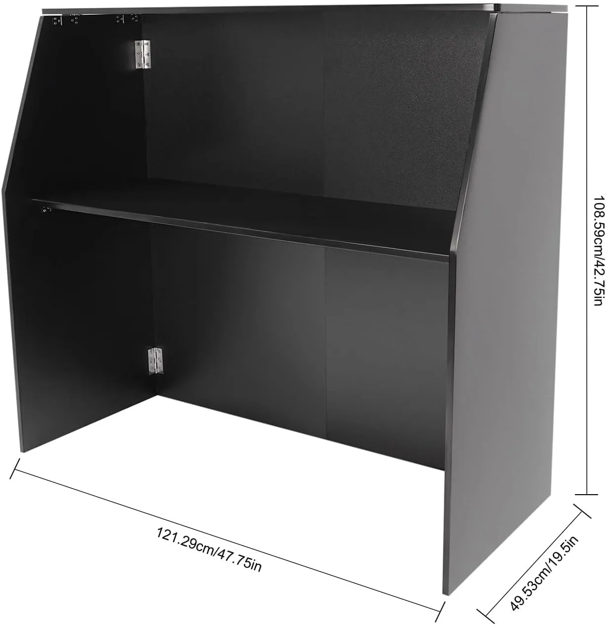 Foldable Event Bar, 42.75" Tall Portable Bar Cabinet Commercial Portable Bar Mobile Bartender Station with Top and Middle Shelves for Events Outdoor Parties Picnics (Black   Black Aluminum Cladding)