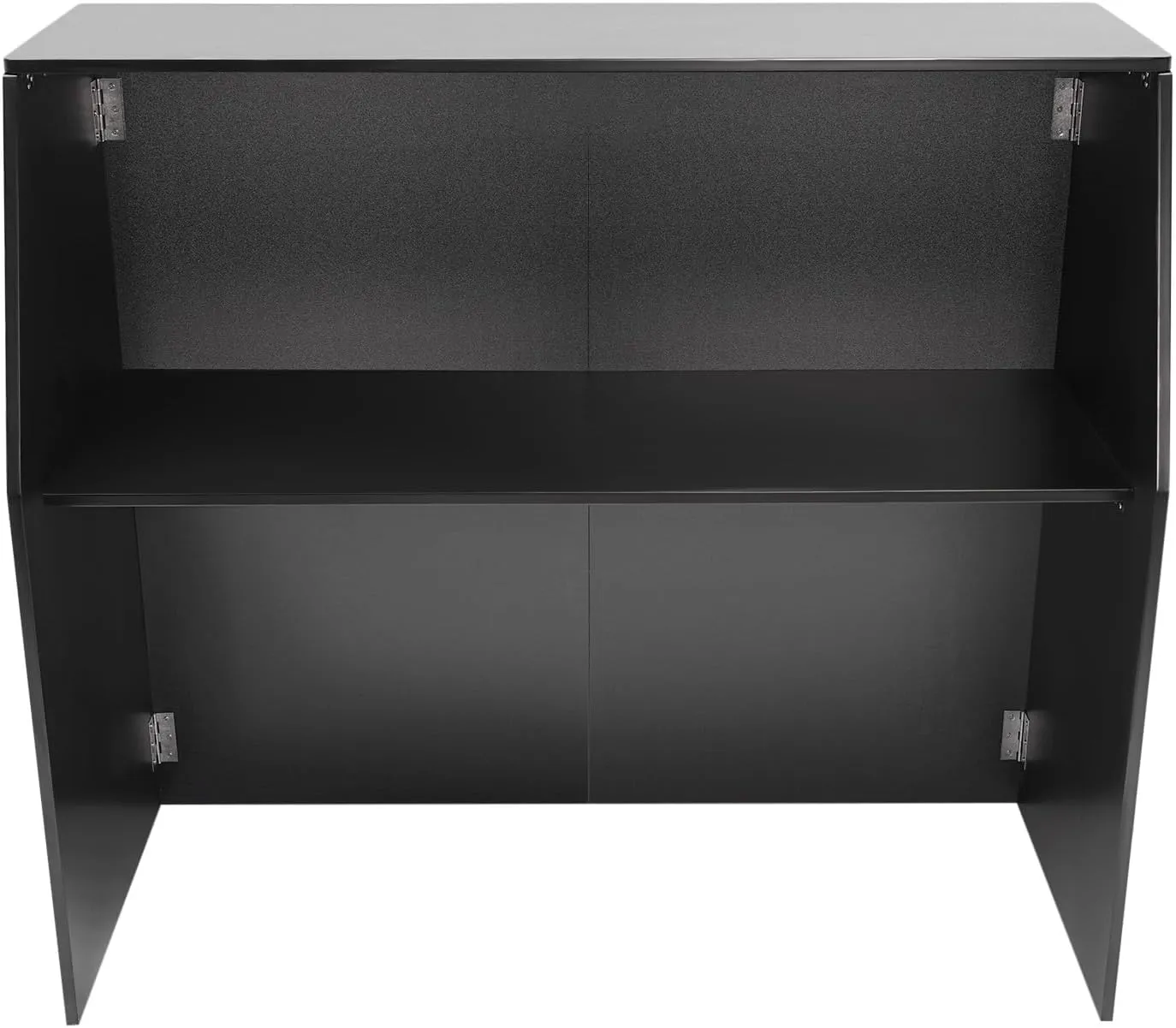 Foldable Event Bar, 42.75" Tall Portable Bar Cabinet Commercial Portable Bar Mobile Bartender Station with Top and Middle Shelves for Events Outdoor Parties Picnics (Black   Black Aluminum Cladding)