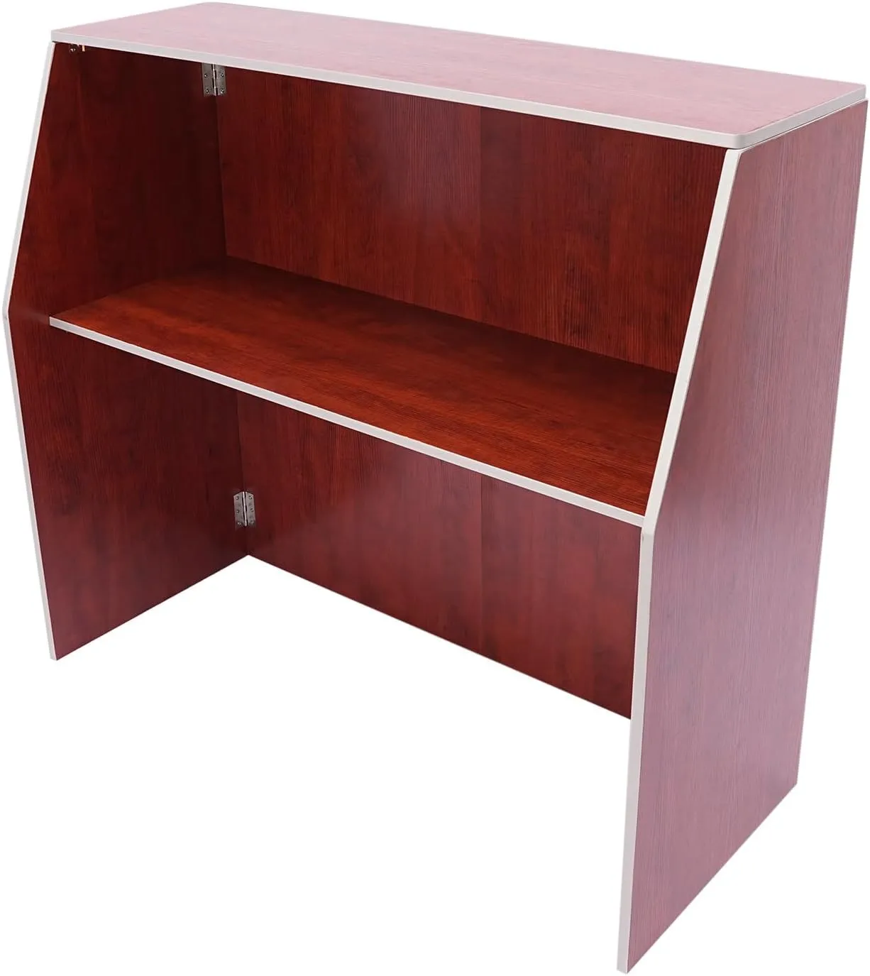 Foldable Event Bar, 42.75" Tall Portable Bar Cabinet Commercial Portable Bar Mobile Bartender Station with Top and Middle Shelves for Events Outdoor Parties Picnics (Brown)