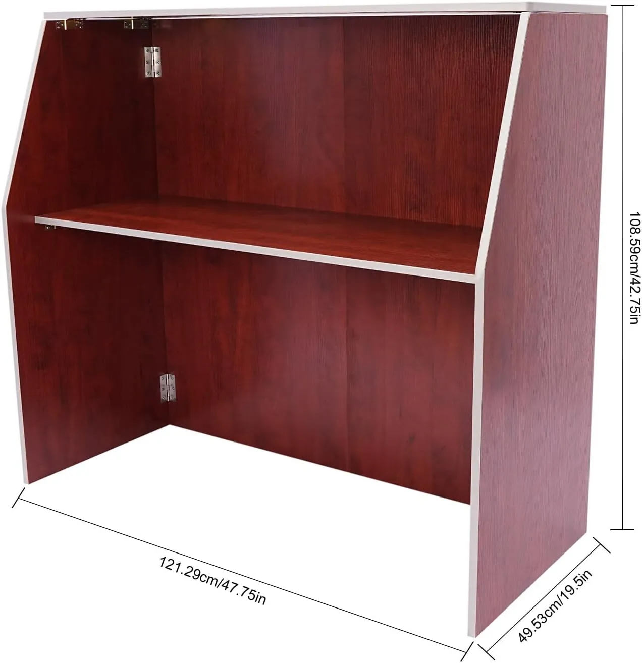 Foldable Event Bar, 42.75" Tall Portable Bar Cabinet Commercial Portable Bar Mobile Bartender Station with Top and Middle Shelves for Events Outdoor Parties Picnics (Brown)