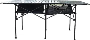 Folding Aluminum Camp Table, Portable Roll-Up Square Table for Hiking, Picnic & Camping