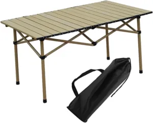 Folding Camping Table 2 to4 Persons Lightweight Foldable Easy to Set up Side Table for Bbqs Hiking Beach Trips Tailgating, Beige
