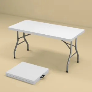 Folding Camping Table for Outdoor, Compact and Portable Picnic Table for Grill, Plastic Office Table for Party, Wedding, Kitchen, BBQ, Easy for Storage