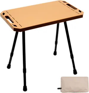 Folding Camping Table Furniture Removable Adjustable Height Picnic Table Outdoor Table for Travel Yard Patio Gardening Picnic, Khaki
