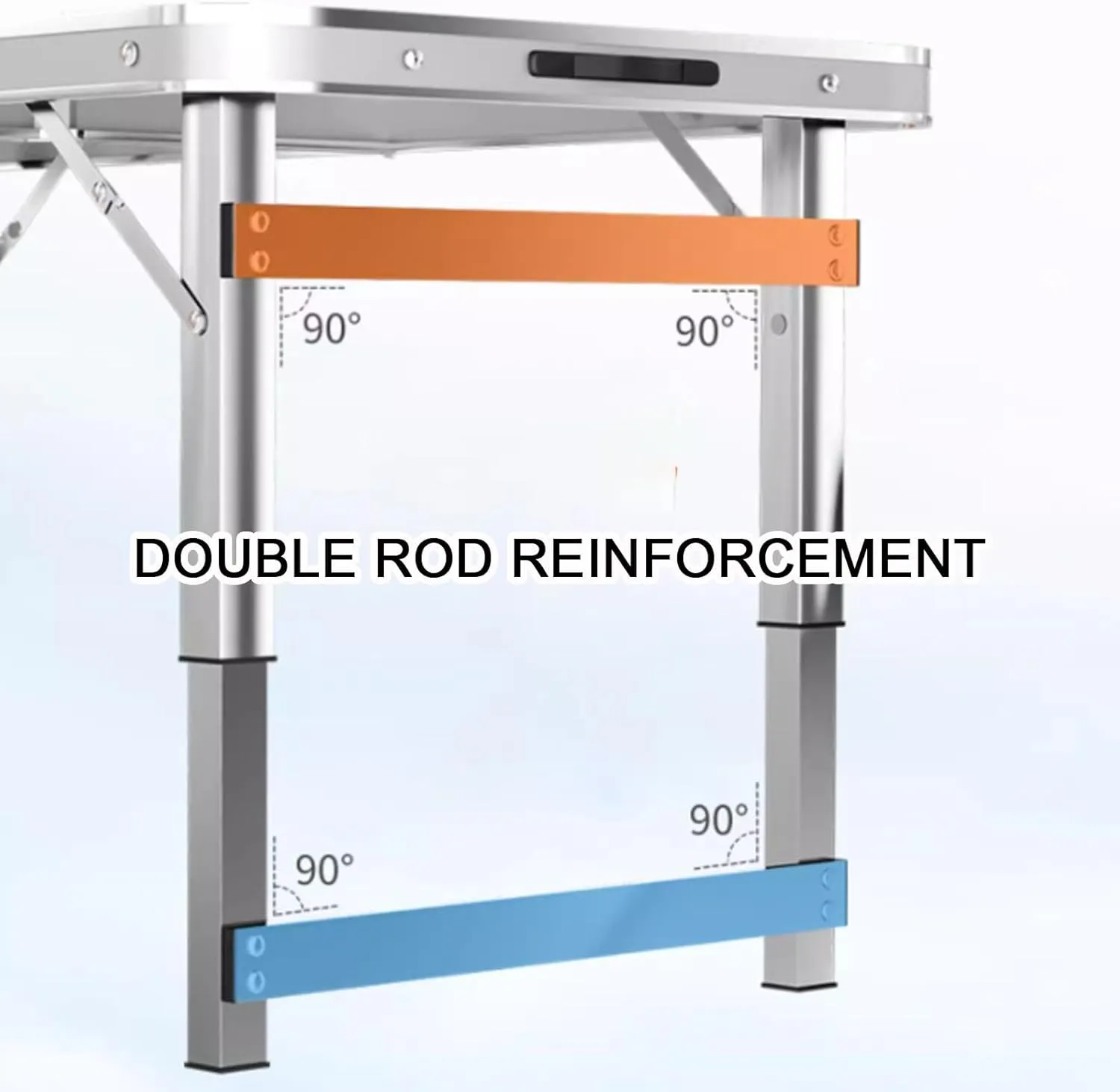 Folding Camping Table Portable Adjustable Height Aluminum Folding Beach Table for Indoor Outdoor Picnic Backyard(Blue,120 * 60cm)
